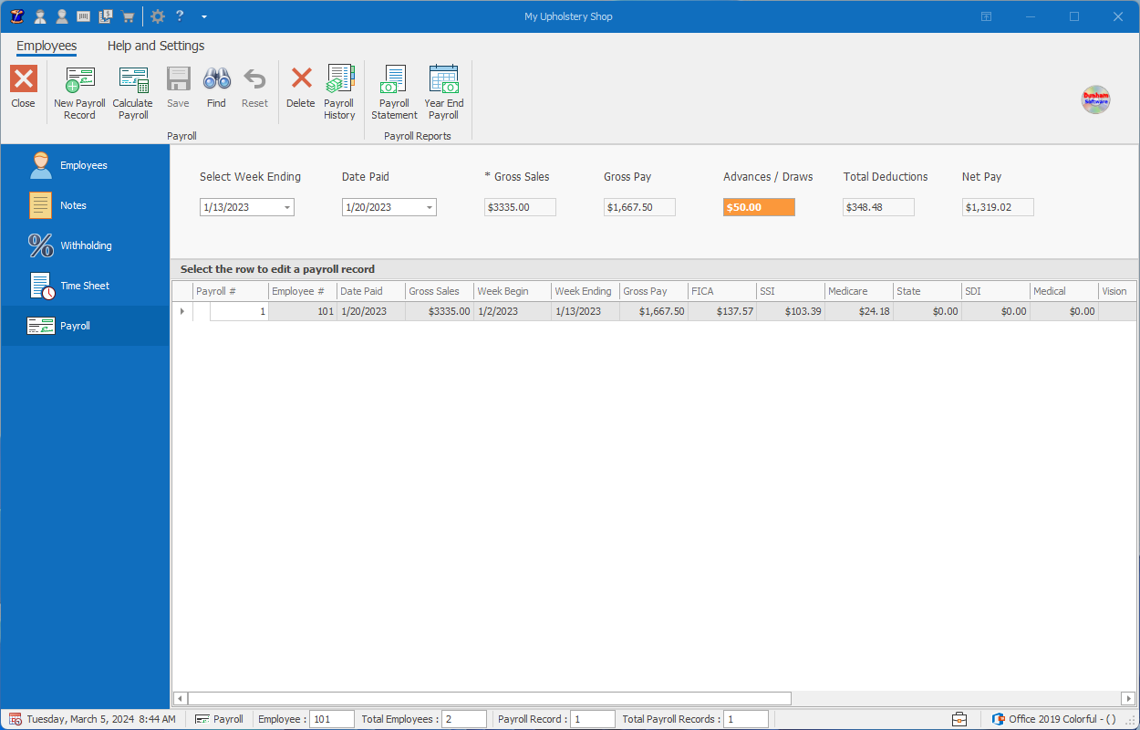 Employee Payroll Page