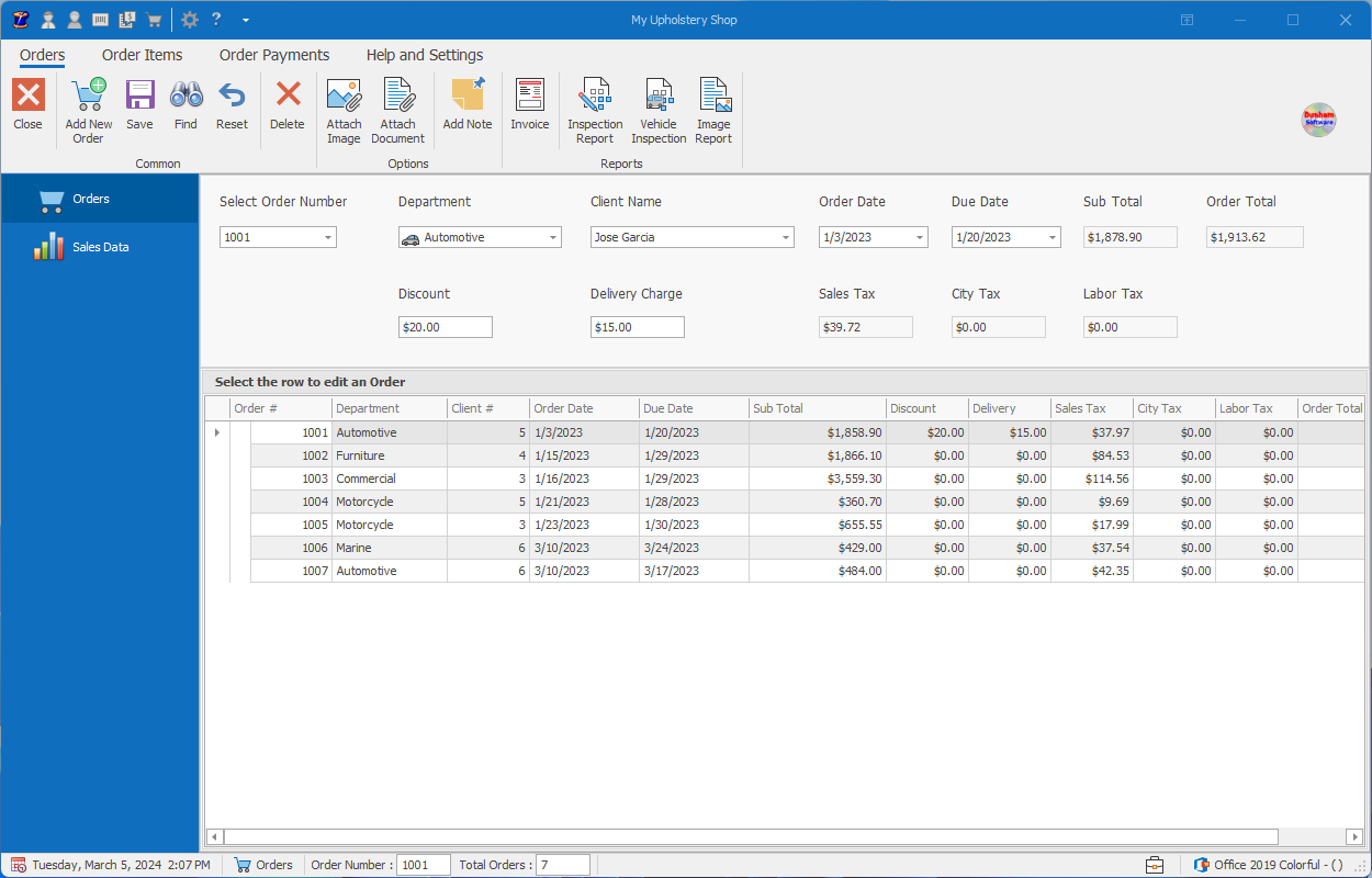 Orders Program Page
