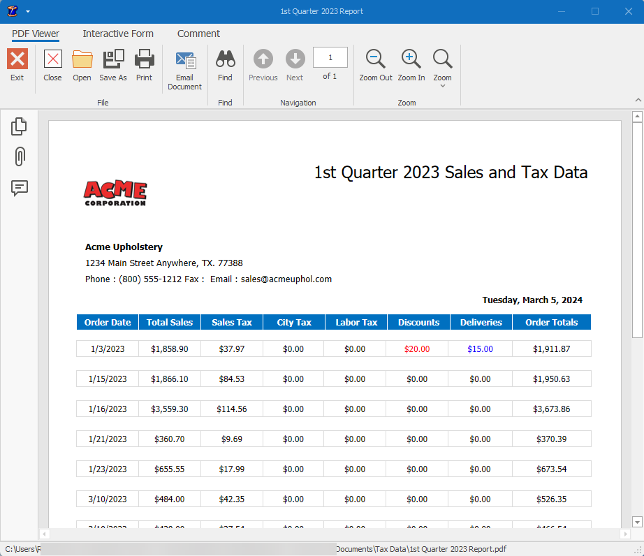 Tax Data Record
