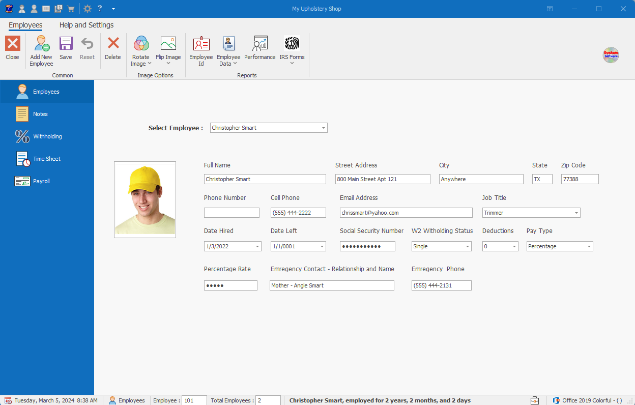 Employee Information Page